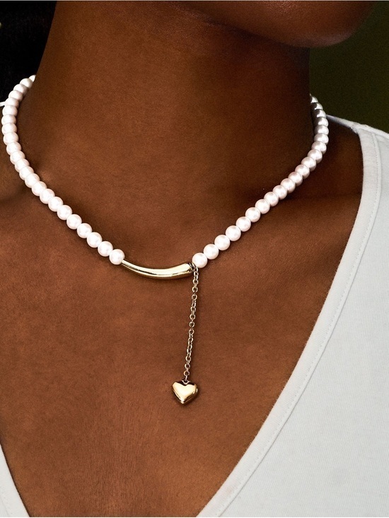 Tres Colori Jewelry - New trescolori Lover's Crescent Pearl Chain